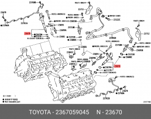 ФОРСУНКА ТОПЛИВНАЯ 1VD-FTV 4.5D (2-й рестайлинг 2015-) 23670-59045 23670-59045 TOYOTA
