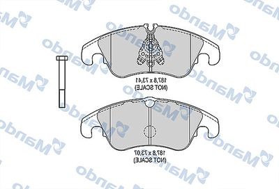 Колодки тормозные AUDI A6 (11-),A7 передние (4шт.) MANDO MBF015380 MANDO