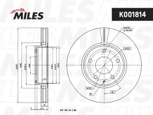 Диск тормозной передний MAZDA CX-5 11- K001814 K001814 MILES