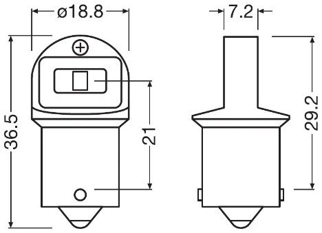 Лампа светодиодная 12V R5W BA15s 6000K (2шт.) LED White OSRAM 5007DWP02B OSRAM