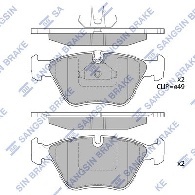 Колодки передние BMW 5 E39 SP2171 SP2171 SANGSIN