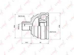 ШРУС наружный подходит для VW Transporter 4 1.9D-2.5 90-03  CO-8022 CO-8022 LYNXAUTO