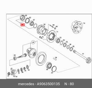 РЕМКОМПЛЕКТ СТУПИЦЫ КОЛЕСА 9063500135 A 906 350 01 35 MERCEDES BENZ