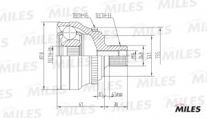 ШРУС наружный AUDI 80/90/COUPE 1.6-2.0 86-96 (GKN 301950) GA20014 GA20014 MILES