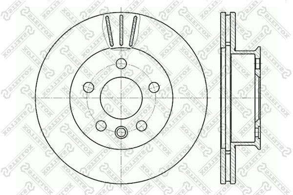 диск тормозной передний!\ VW T4 2.0-2.5D 90-96 6020-4733V-SX STELLOX