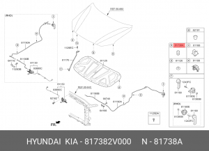 Отбойник HYUNDAI Accent (15-) крышки багажника OE 817382V000 HYUNDAI KIA