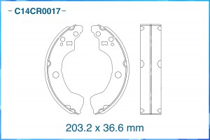 Тормозные колодки задние барабанные Low Metallic C14CR0017 C14CR0017 CWORKS