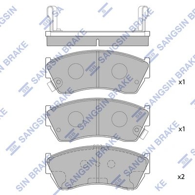 Колодки тормозные SUZUKI Swift (92-01) передние (4шт.) SANGSIN SP2009 SANGSIN