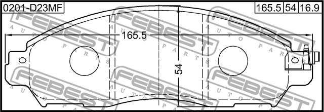 колодки торм. дисковые передние!\ Nissan Navara Platform/Chassis 2.3dCi 15> 0201-D23MF FEBEST