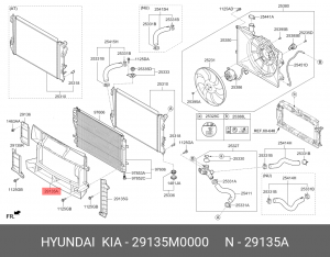 Дефлектор радиаторов основной 29135M0000 HYUNDAI KIA