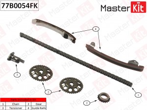 Комплект цепи ГРМ TOYOTA 1.8VVTI 2ZZGE 77B0054FK 77B0054FK MASTER KIT