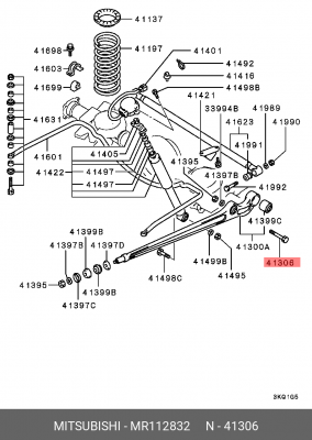 болт рычага задней подв. левого!\ Mitsubishi Pajero 4D56/4G64/4M40/4N15/6B31/6G7 MR112832 MITSUBISHI