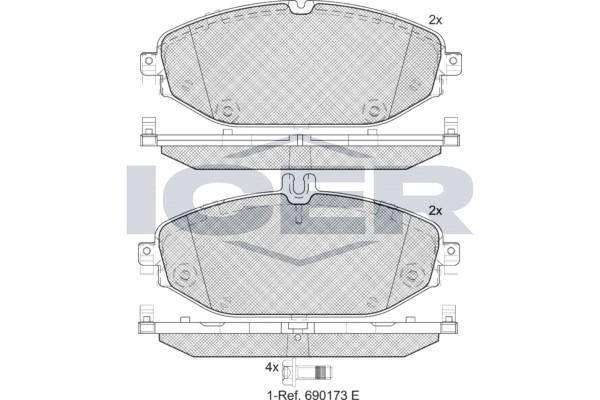 182213 колодки дисковые передние!\ MB W205 C250/C300 13> 182213 ICER