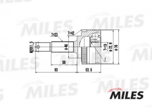 ШРУС наружный NISSAN MICRA 1.0 92-03 (GKN 303306) GA20302 GA20302 MILES