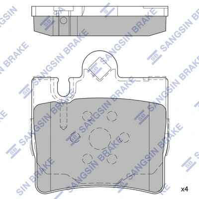 Колодки тормозные MERCEDES S (W220) (98-05),CL (C215) AMG задние (4шт.) SANGSIN SP2192 SANGSIN