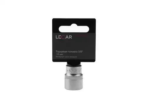 Головка торцевая 16 мм квадрат 3/8" хром-ванадий LECAR000161214 LECAR