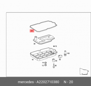 Прокладка MERCEDES ML (W164) поддона АКПП OE A 220 271 03 80 MERCEDES BENZ