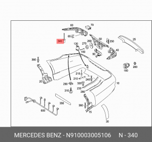 Заклепка MERCEDES OE N910003005106 MERCEDES BENZ