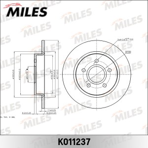 Диск тормозной задний D270мм FORD FOCUS III 11-/C-MAX 10- (TRW DF6139) K011237 K011237 MILES