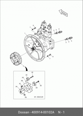 400914-00102A Насос гидравлический DX190 400914-00102A DOOSAN