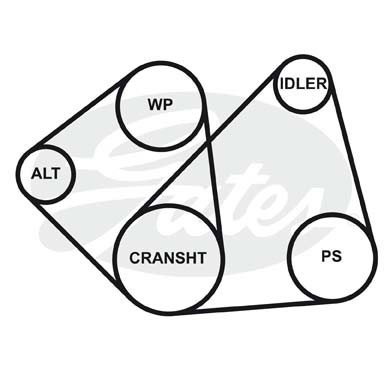 Поликлиновой ремень 5PK1013 (8653-10165) 5-PK-1013 GATES