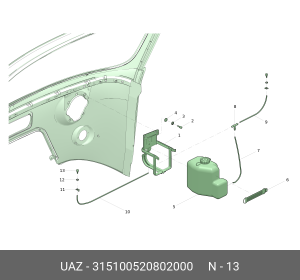 Жиклер УАЗ-3151 омывателя (ОАО УАЗ) 315100520802000 UAZ UAZ