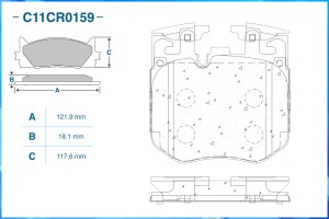 Тормозные колодки передние, Low Metallic C11CR0159 C11CR0159 CWORKS