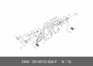 Кран FAW J6 тормозной главный OE 3514010-50A-F FAW