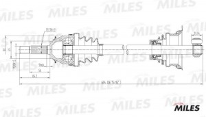 Привод в сборе RENAULT LOGAN I/SANDERO 1.2-1.6 04- левый  GC01112 GC01112 MILES