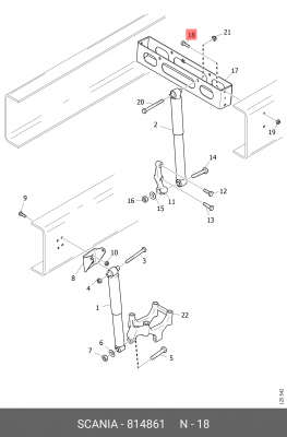 болт с шестигранной головкой M14x50!\Scania 814861 SCANIA