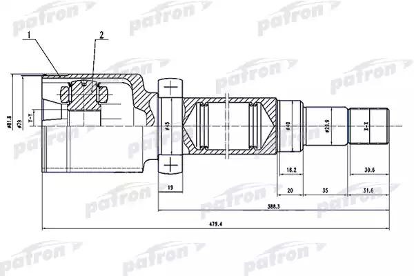 ШРУС внутренний правый 26x40x23 FORD FOCUS II CB4 08-11  PCV1497 PCV1497 PATRON