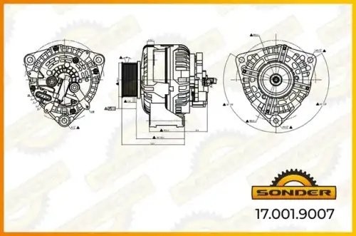 Генератор Premium 28V, 100A со шкивом о.н MB A0141545402 / MAHLE - MG 792 — 2 го 170019007 SONDER