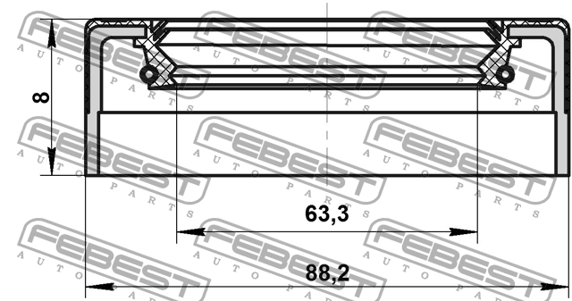 Сальник привода VOLKSWAGEN PASSAT B6 2005-2011 (65x88x8) 95NES-65880808C 95NES-65880808C FEBEST