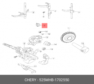 525MHB-1702550 ВИЛКА ПЕРЕКЛЮЧЕНИЯ-5-Й И ПЕРЕДАЧИ ЗАДНЕГО ХОДА 525MHB1702550 CHERY