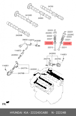 Колпачок HYUNDAI Azera (17-) маслоотражательный OE 222243CAB0 HYUNDAI KIA