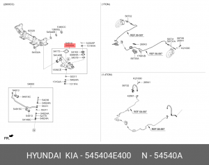 Рычаг подвески KIA Bongo 3 (06-) (4WD) передней нижний правый в сборе OE 545404E400 HYUNDAI KIA
