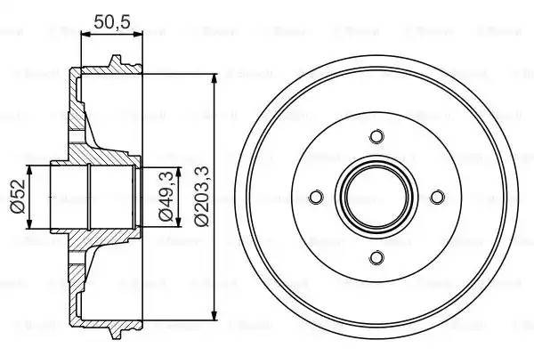 Барабан тормозной RENAULT Logan,Clio,Megane задний (1шт.) BOSCH 0 986 477 210 BOSCH