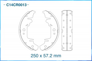 Тормозные колодки задние барабанные Low Metallic C14CR0013 C14CR0013 CWORKS
