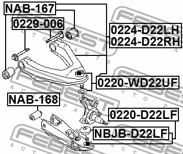 Болт NISSAN Avenir FEBEST 0229-006 FEBEST