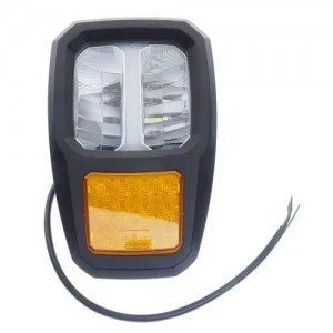 Фара ближний/дальний 12/24V с габаритом и указ.поворота светод.левая со жгутом и 37012025 MEGA POWER