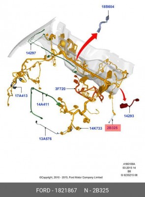провод переднего датчика!ABS\ Ford Focus, 14>/ Connect 13> 1 821 867 FORD