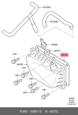 Прокладка маслоотделителя FORD Focus III/Galaxy III/Kuga II mot.1,6 EcoBoost 1 8 1 858 115 FORD