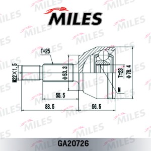 ШРУС наружный FORD FOCUS III/B-MAX/FIESTA V-VI 1.0-1.6TI 01- (GSP 818222) GA2072 GA20726 MILES