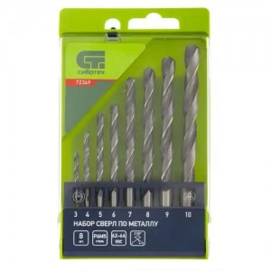 Набор сверл по металлу 3.0-10.0мм HSS (8шт.) СИБРТЕХ 72349 SIBRTEC
