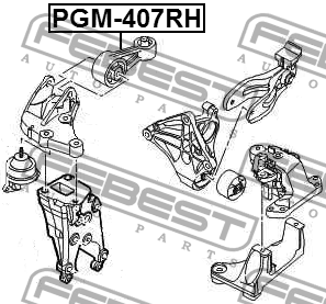 подушка ДВС задняя правая!\ Citroen C5, Peugeot407 03> PGM-407RH FEBEST
