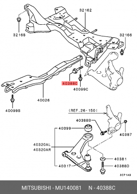 БОЛТ НИЖНЕГО РЫЧАГА ПЕРЕДНЕЙ ПОДВЕСКИ MU140081 MU140081 MITSUBISHI