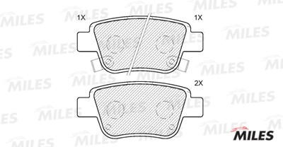Колодки тормозные задние (без датчика) (Смесь Semi-Metallic) TOYOTA AVENSIS 03/C E110154 MILES