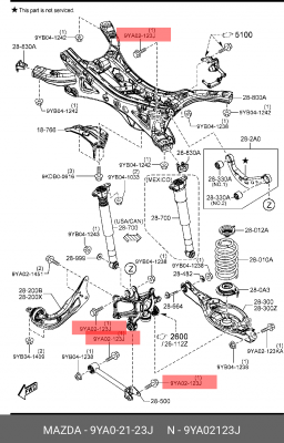Болт MAZDA OE 9YA0-21-23J MAZDA