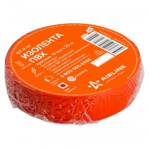 Изолента ПВХ красная 19ммx20м AIRLINE AIT-P-19 AIRLINE