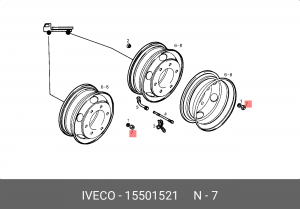 гайка! шестиугольная М18х1.5 \ 15501521 IVECO